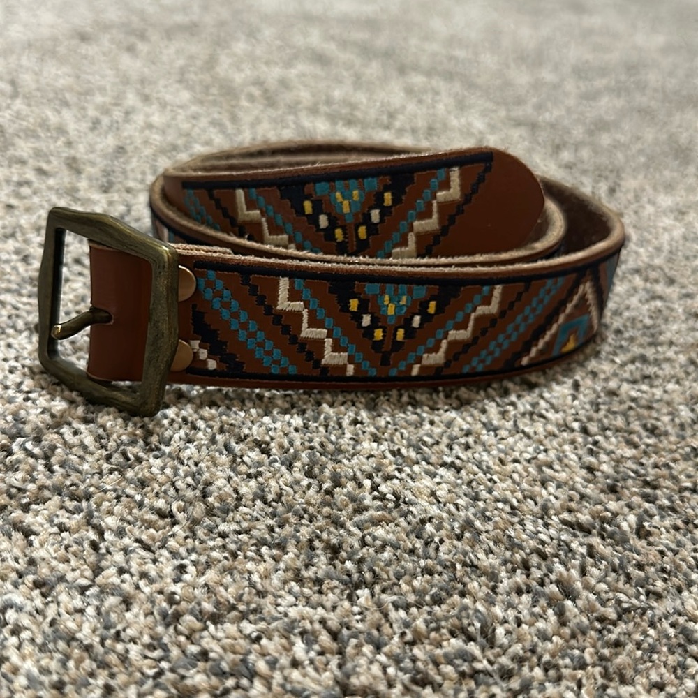 Lucky Brand Brown and Blue Patterned Belt
